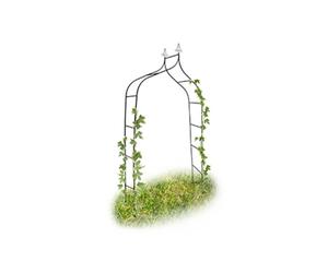 Relaxdays Arco para rosas con encaje metálico verde oscuro