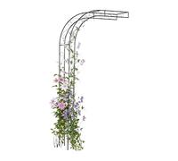 Relaxdays Arco semicircular para Rosales, Metal, 240 x 125 x 39 cm, Arco para trepadoras de Pared, Negro