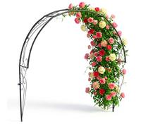 Relaxdays Arco de rosas, semiarco metal negro