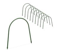 Relaxdays Arcos de Túnel Invernadero, Set 10, Aros para Arriates y Camas Elevadas, 31 x 33 cm, Flexibles, Acero, Verde