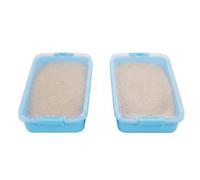 Relaxdays Arenero con Tapa, Set de 2, plástico, HBT: 8 x 38 x 25 cm, arenero Infantil, Interior y Exterior, Azul