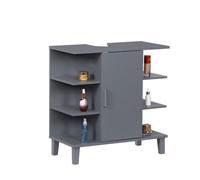 Relaxdays Armario bajo lavabo con estantes gris