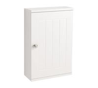 Relaxdays Armario Colgante para baño, 2 estantes, HBT: 50 x 30 x 14 cm, Cierre magnético, Estilo rústico, Blanco, Tablero de Fibras, Hierro