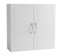 Relaxdays Armario Colgante para baño con 2 estantes Ajustables, 60x60x18 cm, Blanco/Plateado