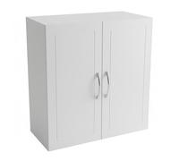 Relaxdays Armario Colgante para baño con 2 estantes, Regulable, Estrecho, MDF, Blanco, 60x60x30 cm