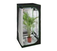 Relaxdays Armario Cultivo Indoor, Carpa Invernadero Interior, Plantas, Hierbas, Opaco, 200 x 100 x 100 cm, Negro y Verde, Acero, Plástico, Poliéster, 100 x 100 x 200 cm