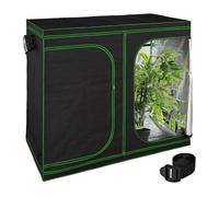 Relaxdays Armario Cultivo Indoor, Carpa Invernadero Interior, Plantas, Hierbas, Opaco, 200 x 240 x 120 cm, Negro y Verde, Poliéster, Acero, Plástico, 240 x 120 x 200 cm