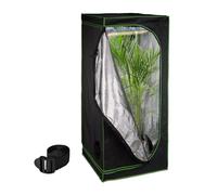 Relaxdays Armario Cultivo Indoor, Carpa Invernadero Interior, Plantas y Hierbas, Opaco, 180 x 80 x 80 cm, Negro y Verde
