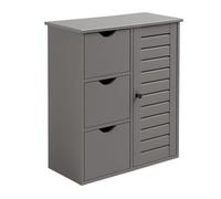 Relaxdays Armario de baño con 3 cajones plata,gris