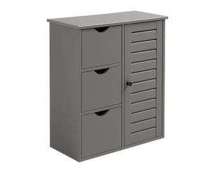 Relaxdays Armario de baño con 3 cajones plata,gris