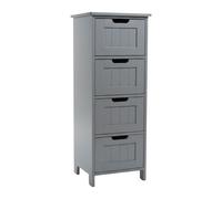 Relaxdays Armario de baño con 4 cajones gris