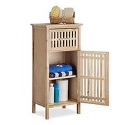 Relaxdays Armario de baño, Rinconera, Mueble Auxiliar, 82 x 40 x 29 cm, 1 Ud, Marrón, Nogal
