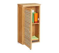 Relaxdays Armario de Pared, Mueble de baño, Balda Ajustable, Dos estantes, 66 x 35 x 20 cm, 1 Ud, Marrón, Tablero de Fibras