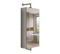 Relaxdays Armario giratorio con espejo inox plata