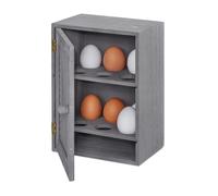 Relaxdays 10027986_111 Rústica, Armario 12 Huevos, Huevero Cocina, Bandeja, 1 Ud, Madera y Metal, 25 x 18 x 12 cm, Gris