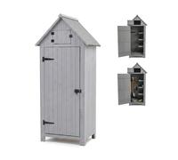 Relaxdays Armario jardín madera gris