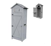 Relaxdays Armario jardín madera gris