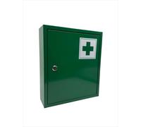 Relaxdays Armario médico con cerradura y cruz blanco,verde