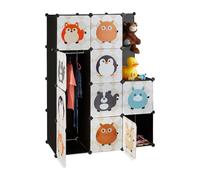 Relaxdays Armario modular para niños beige,blanco,negro