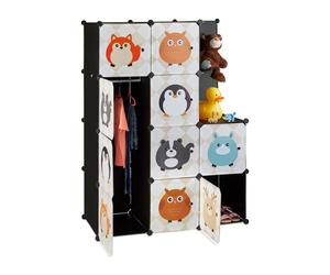 Relaxdays Armario modular para niños beige,blanco,negro