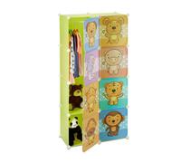 Relaxdays Armario Modular Infantil con Animales, Plástico, Multicolor, 145 x 74 x 36.5 cm