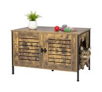 Relaxdays Armario para Gatos con Cerradura y tabique, 50.5x80x45 cm, marrón Oscuro