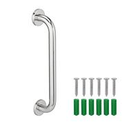 Relaxdays Asa Ducha Baño, Acero Inoxidable, Soporte Pared Bañera, 200 kg, Personas Mayores y Discapacitadas, Plateado