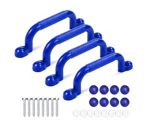 Relaxdays Asas para Estructura de Escalada, 4 Unidades, Cada asidero de hasta 100 kg, Torre de Juego y Cama Alta, Accesorios, plástico, Azul