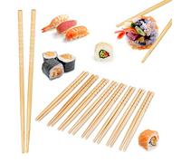 Relaxdays Asia Deluxe Pack de 10 Pares de Palillos Chinos Reutilizables, Bambú, Marrón, 24 cm