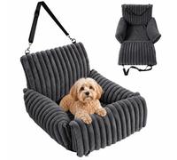 Relaxdays Asiento de Coche para Perros pequeños hasta 8 kg, Cesta Auto Gris