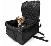 Relaxdays Asiento Coche para Perros pequeños hasta 8 kg, Plegable, Negro