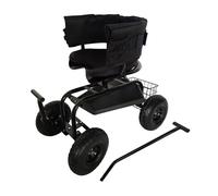 Relaxdays Asiento de jardín móvil con almacenaje negro