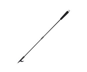 Relaxdays Atizador de Hierro con Mango de Madera, Gancho, 91.5 cm, Negro