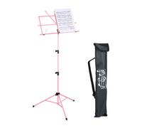 Relaxdays Atril de Música, Soporte Partituras, Plegable, 140x53x49 cm, Extensible, Metal, Guitarra, Violín, Canto, Rosa, Hierro