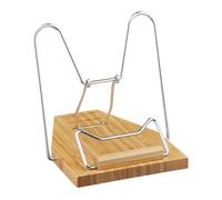 Relaxdays Atril Libro Cocina Mesa, 3 Niveles Inclinación, Plegable, Soporte Tablet Bambú, 4 x 19,5 x 28,5 cm, Natural