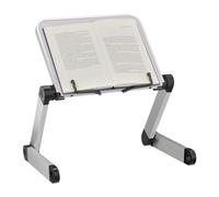 Relaxdays Atril para Libros, Soporte Lectura, Tablet o Portátil, Altura Ajustable, Plegable, 30,5x24 cm, Blanco/Plateado