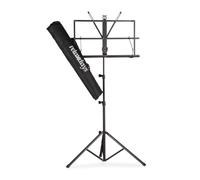 relaxdays Atril Partituras con Bolsa, Soporte Música, Orquesta, Plegable y Ligero, 1 Ud, 60-130 cm, Negro, Hierro