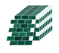 Relaxdays Azulejos Adhesivos, 10 Unidades, baño y Cocina, 30x30 cm, autoadhesivos, 3D recortables, PU, Verde