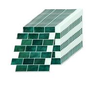 Relaxdays Azulejos Adhesivos 20 Unidades 30x30 cm autoadhesivos 3D, Verde para baño y Cocina