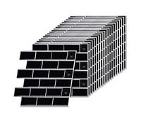 Relaxdays Azulejos Adhesivos 20 Unidades, baño y Cocina, 30x30 cm, 3D recortables, Negros