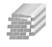 Relaxdays Azulejos Adhesivos 3D, baño y Cocina, 20 uds, 30x30 cm, autoadhesivos en Gris