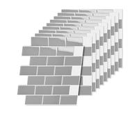 Relaxdays Azulejos Adhesivos 3D para baño y Cocina, 10 uds., 30 x 30 cm, autoadhesivos, Gris