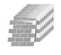 Relaxdays Baldosas adhesivas 30x30 desfasadas blanco,gris