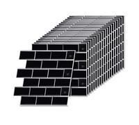 Relaxdays Baldosas adhesivas 30x30 desfasadas blanco,negro