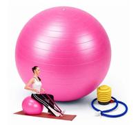 Relaxdays Balón de Gimnasia tamaños y Colores | con bomba de aire, anti-reventón, 150 kg, PVC, pelota fitness para yoga y pilates, pelota para oficina