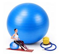 Relaxdays Balón de Gimnasia tamaños y Colores | con bomba de aire, anti-reventón, 150 kg, PVC, pelota fitness para yoga y pilates, pelota para oficina