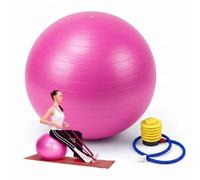 Relaxdays Balón de Gimnasia tamaños y Colores | con bomba de aire, anti-reventón, 150 kg, PVC, pelota fitness para yoga y pilates, pelota para oficina