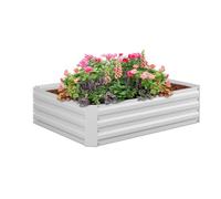 Relaxdays Bancal Elevado, Metal galvanizado, para Flores | Plantas y verduras, (Al x An x Fon) 30 x 120 x 90 cm, parterre