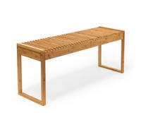 Relaxdays Banco Bambú, Aprox. 47x120x33cm, Banco Jardín 3-4 Personas, Asiento Terraza, Balcón, Cenador, Marrón Natural
