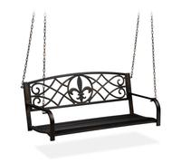 Relaxdays Banco columpio de metal oro,negro